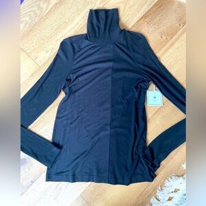 SVILU Black Turtleneck Long Sleeve Top